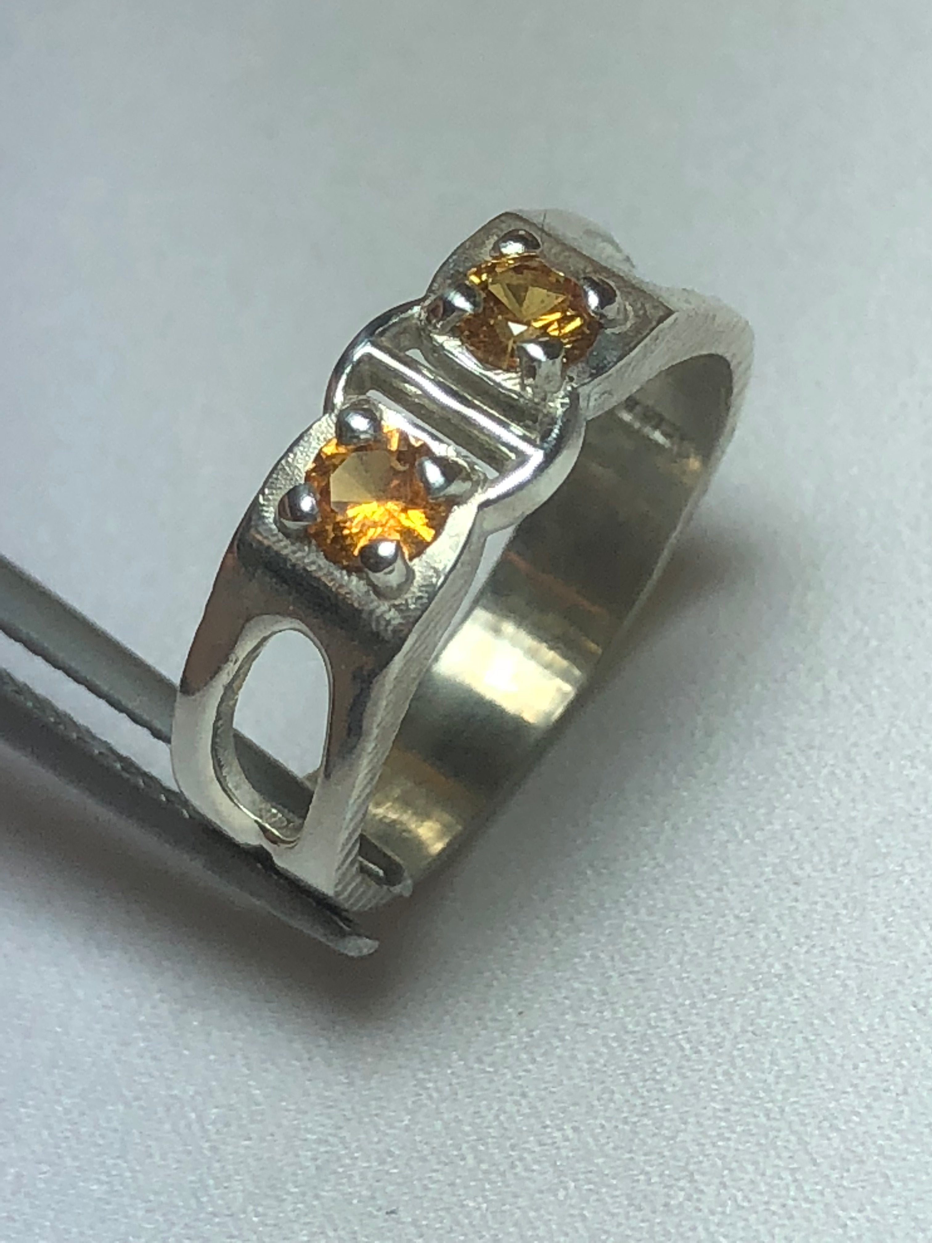 Double Spessartine Silver Ring